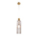 elevenpast Pendant Lights Gold Ribbed Glass Pendant Light – Smokey Grey E14 Hanging Ceiling Light P1338 6009551810742
