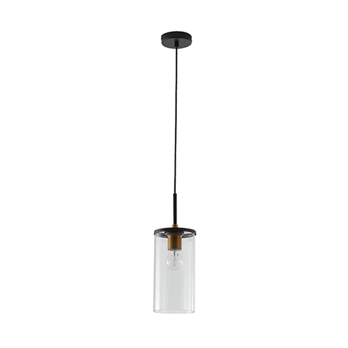 elevenpast Pendant Lights Black and Bronze Glass Cylinder Pendant Light – Hanging Ceiling Light P1340 6009551810766