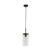 elevenpast Pendant Lights Black and Bronze Glass Cylinder Pendant Light – Hanging Ceiling Light P1340 6009551810766