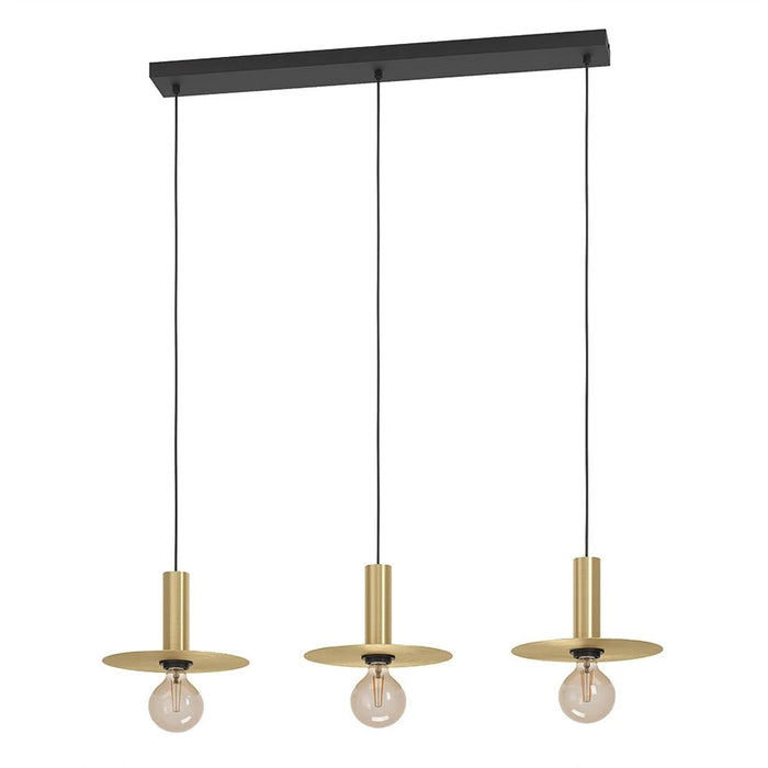 elevenpast pendant light Escandell 3 Light Pendant - Brushed Brass P1346 9008606273881