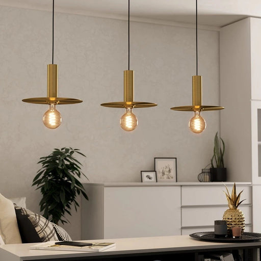 elevenpast pendant light Escandell 3 Light Pendant - Brushed Brass P1346 9008606273881