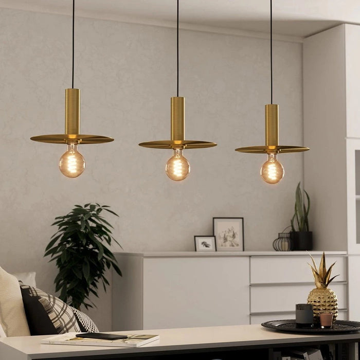 elevenpast pendant light Escandell 3 Light Pendant - Brushed Brass P1346 9008606273881