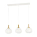 elevenpast pendant light 3 Light White Paper Pendant with Wooden Bar – Modern Linear Dining Room Ceiling Light P1355 9002759440664