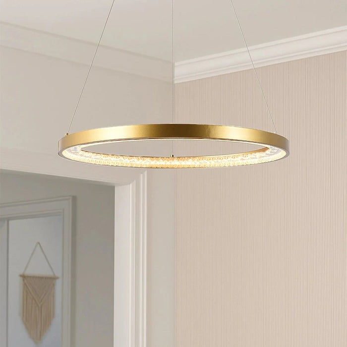elevenpast pendant light Lustra Ring Crystal LED Pendant - Gold P1358 6009551811350