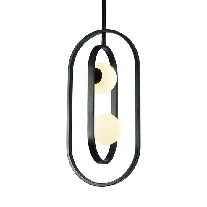 elevenpast pendant light Miro Metal and Glass Dual Pendant Light - Black P1359