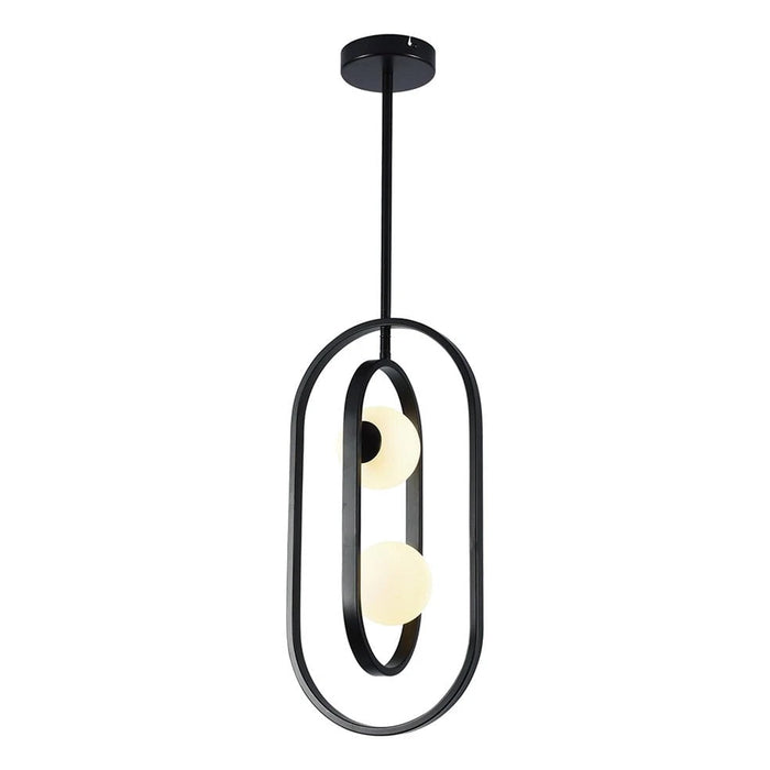 elevenpast pendant light Miro Metal and Glass Dual Pendant Light - Black P1359