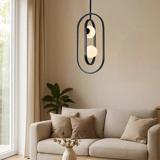 elevenpast pendant light Miro Metal and Glass Dual Pendant Light - Black P1359 6009551811367