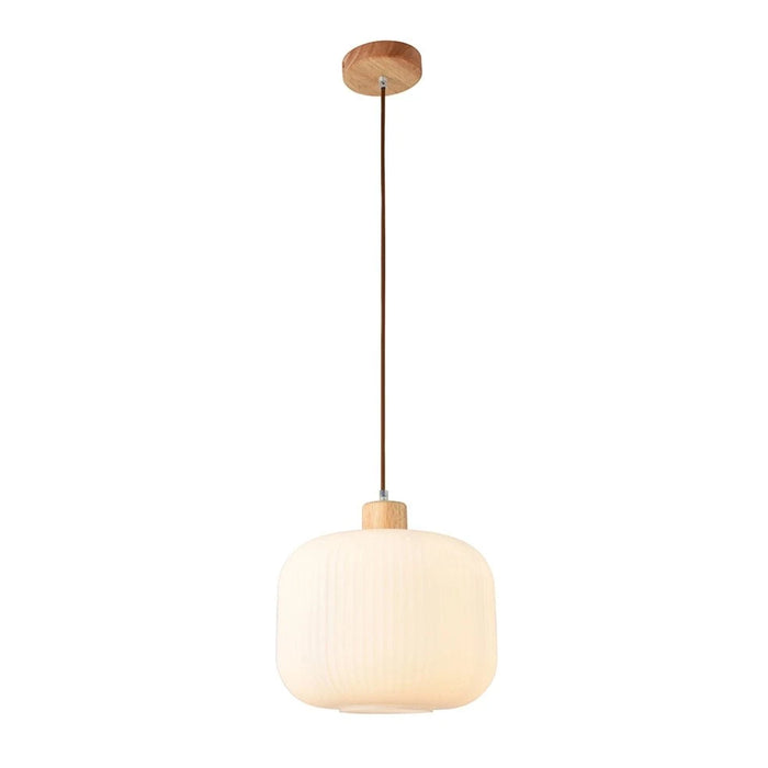 elevenpast pendant light Nesta 1 Wood and Glass Pendant Light P1360