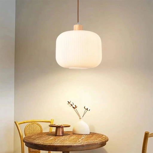 elevenpast pendant light Nesta 1 Wood and Glass Pendant Light P1360