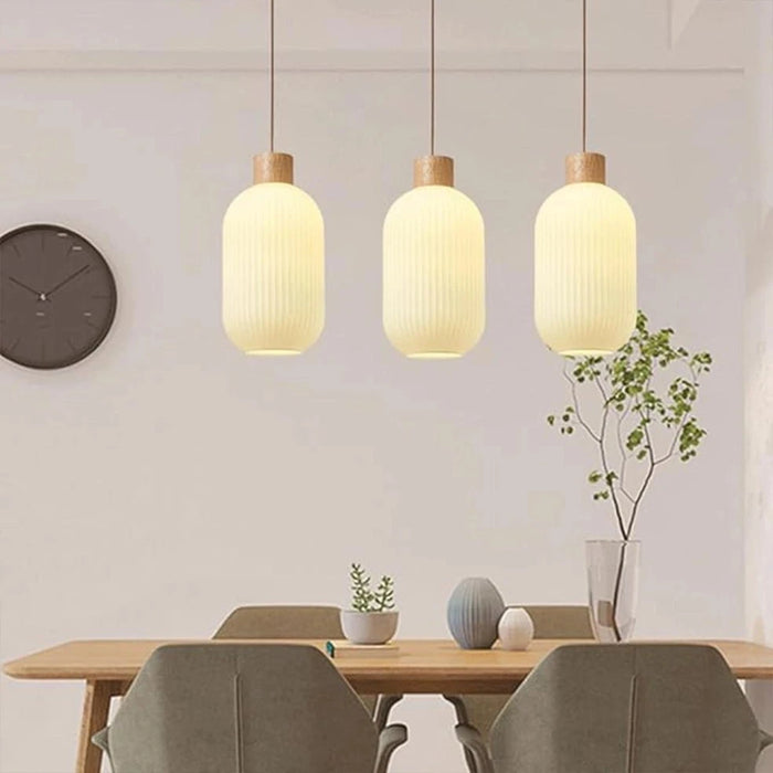 elevenpast pendant light Nesta 2 Wood and Glass Pendant Light P1361