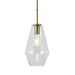 elevenpast pendant light Vetra 1 Clear Glass Metal Pendant Light - Gold P1362