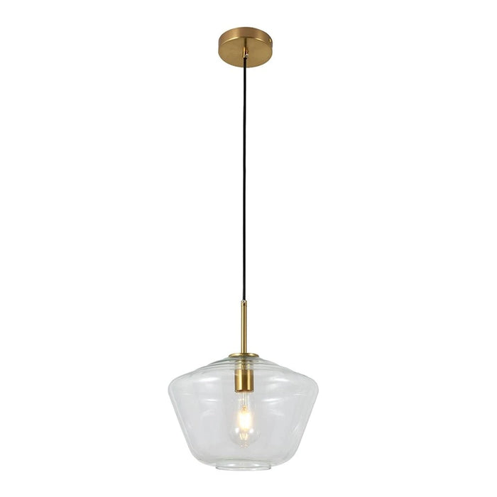 elevenpast pendant light Vetra 2 Clear Glass Metal Pendant Light - Gold P1363