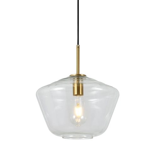 elevenpast pendant light Vetra 2 Clear Glass Metal Pendant Light - Gold P1363