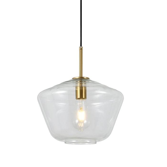 elevenpast pendant light Vetra 2 Clear Glass Metal Pendant Light - Gold P1363