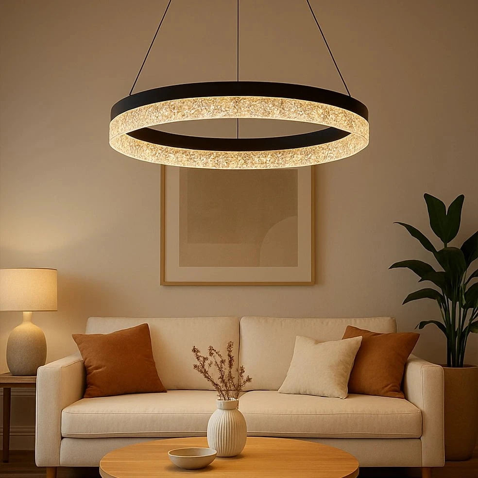 Glint Crystal LED Pendant - Black– elevenpast