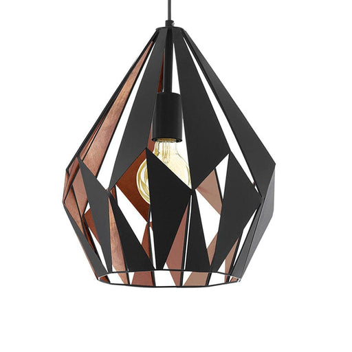 elevenpast Pendant Carlton Steel Pendant Light | Black and Copper P703BC 9002759492540