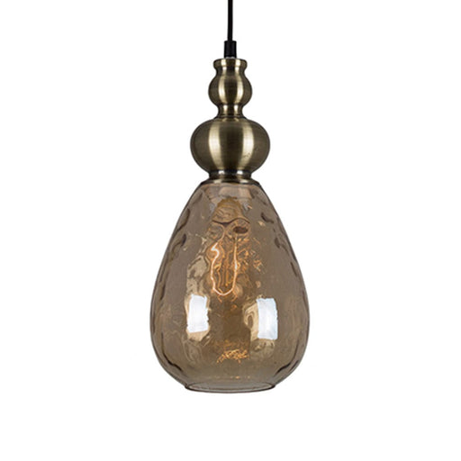 elevenpast Pendant Amber Victoria Glass and Metal Pendant Light Amber | Clear P915AM 6007328386803