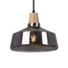 elevenpast Pendant Smokey Tallinn Glass and Wood Pendant Light | Copper or Smokey P929SM