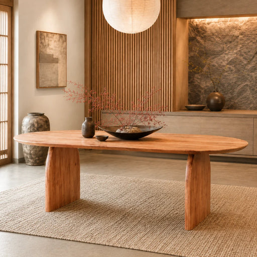 elevenpast wooden dining table Bedum Wooden Acacia Oval Dining Table PC003NAT