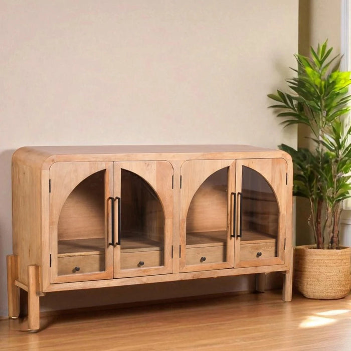 elevenpast wooden sideboard Marion Acacia Wood Sideboard 4 Doors 2 Drawers PC013