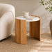 elevenpast Side Table Round Marble Top Acacia Wood Side Table PC081