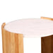 elevenpast Side Table Round Marble Top Acacia Wood Side Table PC081