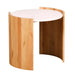 elevenpast Side Table Round Marble Top Acacia Wood Side Table PC081