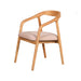 elevenpast dining chair Curved Acacia Wood Dining Chair with Beige Fabric Seat PC114
