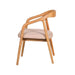 elevenpast dining chair Curved Acacia Wood Dining Chair with Beige Fabric Seat PC114