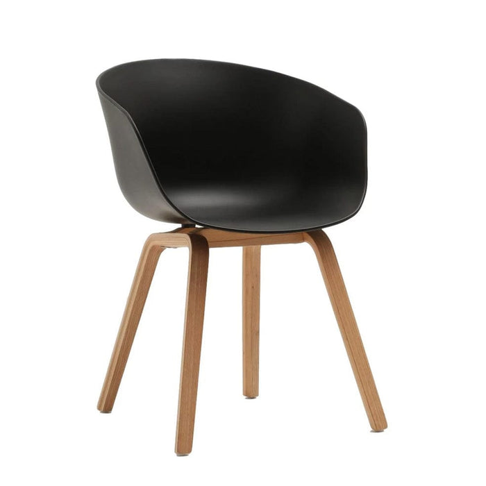elevenpast Black Camden Dining Chair - Polypropylene and Wood PC125PNAT27BK