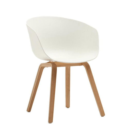 elevenpast White Camden Dining Chair - Polypropylene and Wood PC125PNAT27WH