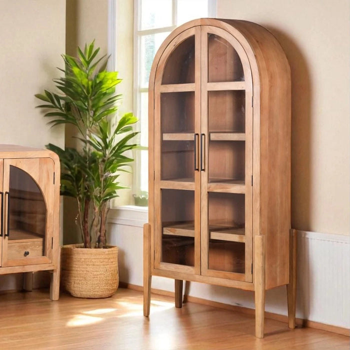 elevenpast wooden Storage Cabinets & Lockers Marion Acacia Wood Display Cabinet PC146