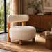 elevenpast Occasional Chair Cream Bouclé Fabric and Wood Occasional Chair PC208