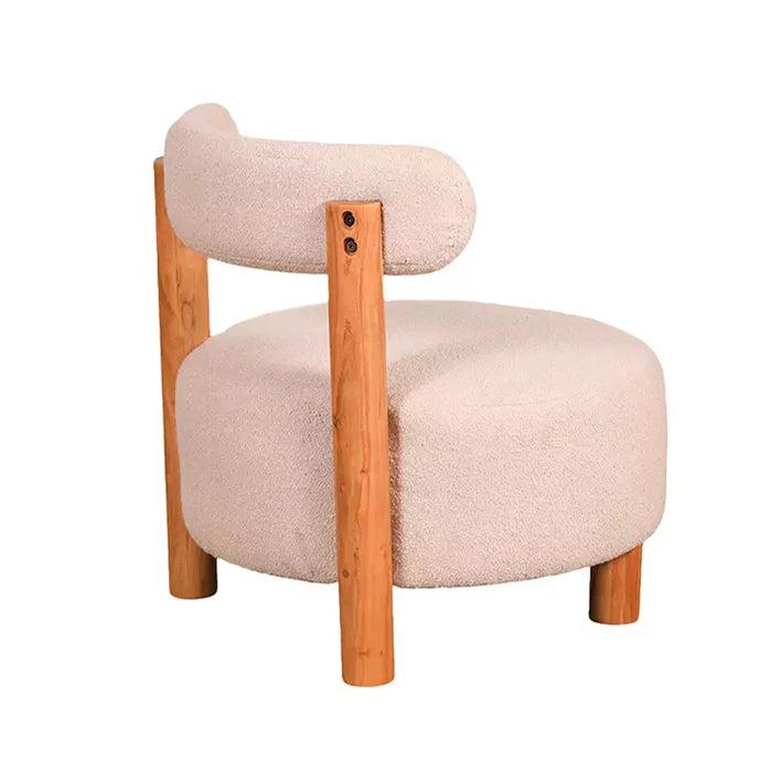 elevenpast Occasional Chair Cream Bouclé Fabric and Wood Occasional Chair PC208