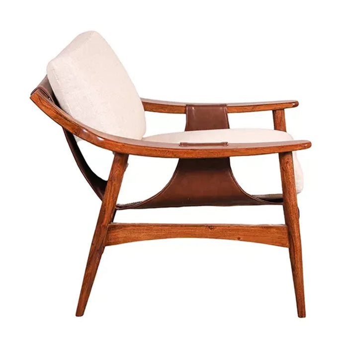 elevenpast Arm Chairs, Recliners & Sleeper Chairs Demi Wood and Leather Arm Chair PC2412