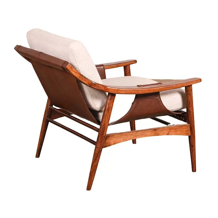 elevenpast Arm Chairs, Recliners & Sleeper Chairs Demi Wood and Leather Arm Chair PC2412