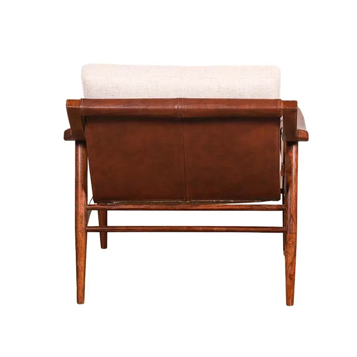 elevenpast Arm Chairs, Recliners & Sleeper Chairs Demi Wood and Leather Arm Chair PC2412