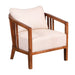 elevenpast Occasional Chair Curved Acacia Wood and Fabric Lounge Arm Chair PC4035