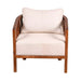 elevenpast Occasional Chair Curved Acacia Wood and Fabric Lounge Arm Chair PC4035