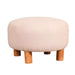 elevenpast Occasional Chair Cream Bouclé Fabric and Wood Ottoman PC4037