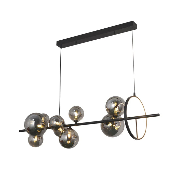 elevenpast pendant light Noctra Glass Cluster Linear Pendant Light - Smoke PEN039/10 BK/SMOKE