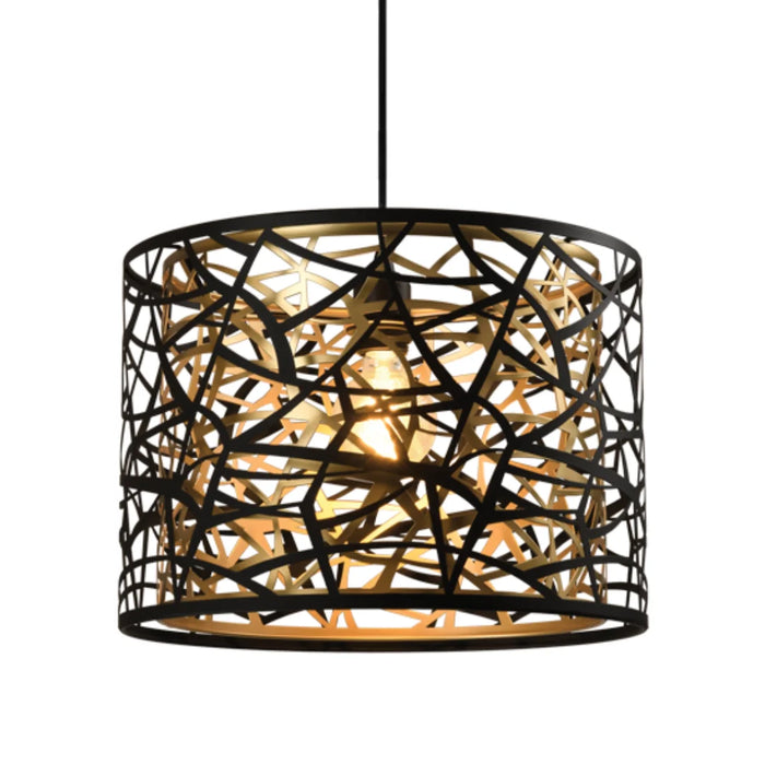 elevenpast pendant light Sand Black and Gold Geometric Metal Pendant Light – 40cm PEN143 SAND BLACK 6007226092448