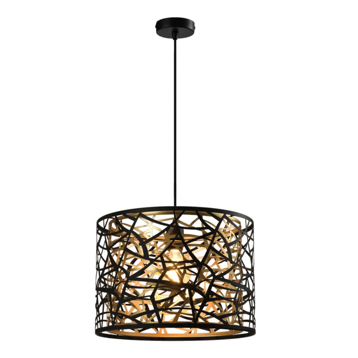 elevenpast pendant light Sand Black and Gold Geometric Metal Pendant Light – 40cm PEN143 SAND BLACK 6007226092448