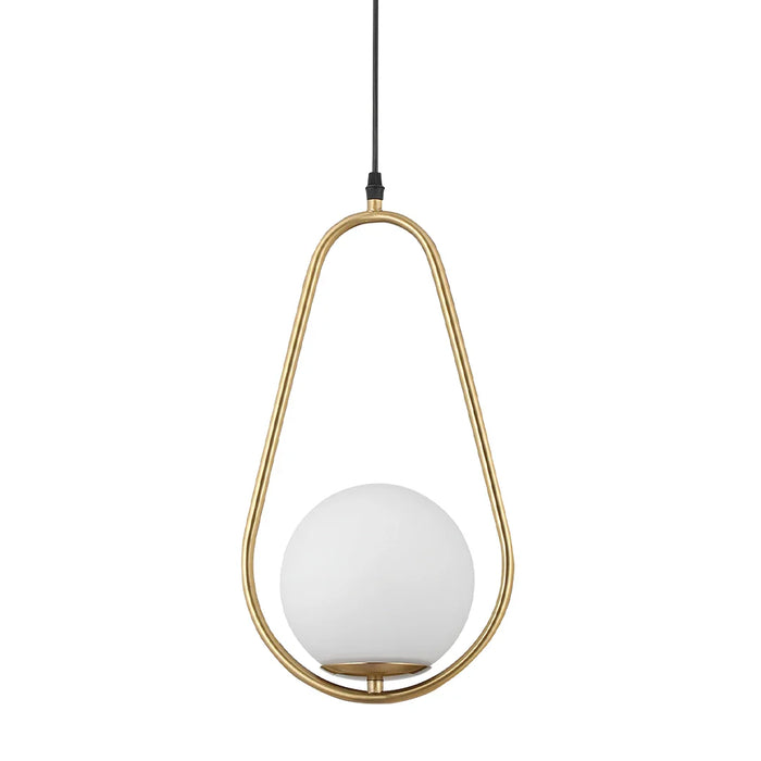 elevenpast pendant Rhea Drop LED Pendant Light - Brass and Opal PEN152 BRASS 6007226090253