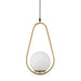 elevenpast pendant Rhea Drop LED Pendant Light - Brass and Opal PEN152 BRASS 6007226090253