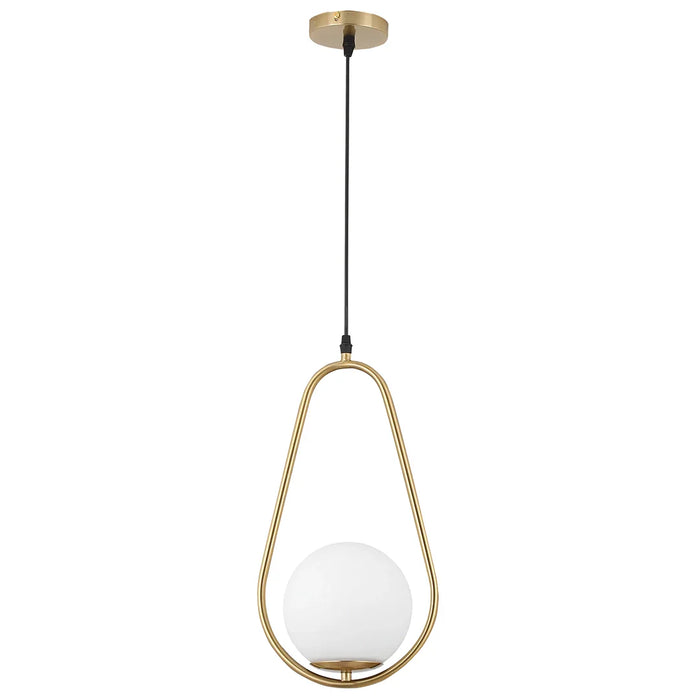 elevenpast pendant Rhea Drop LED Pendant Light - Brass and Opal PEN152 BRASS 6007226090253