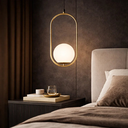 elevenpast pendant Rhea Pill LED Pendant Light - Brass and Opal PEN153 BRASS 6007226090260