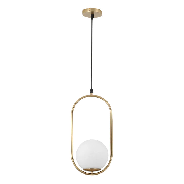elevenpast pendant Rhea Pill LED Pendant Light - Brass and Opal PEN153 BRASS 6007226090260
