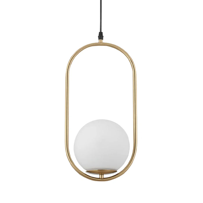 elevenpast pendant Rhea Pill LED Pendant Light - Brass and Opal PEN153 BRASS 6007226090260
