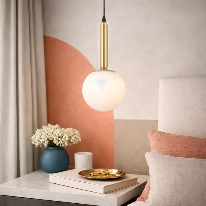 elevenpast pendant light Rhea Orb Metal and Glass Pendant Light - Brass PEN154 BRASS 6007226090277